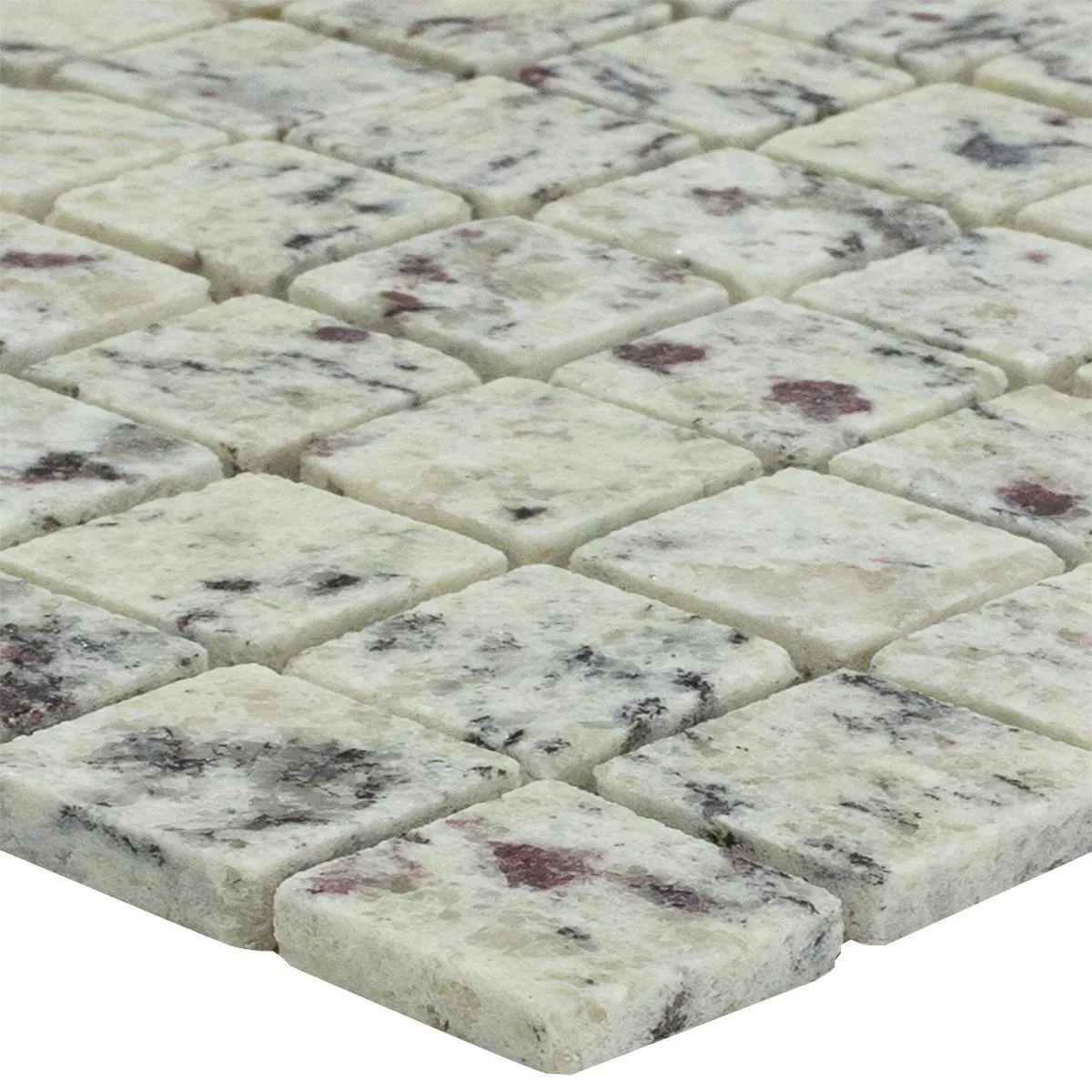 Mosaikkfliser Granitt 23x23x8mm Kashmir Hvit