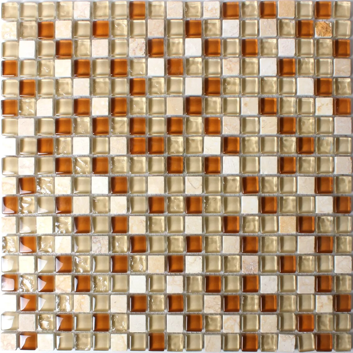 Mønster fra Mosaikkfliser Glass Marmor Brun Beige 