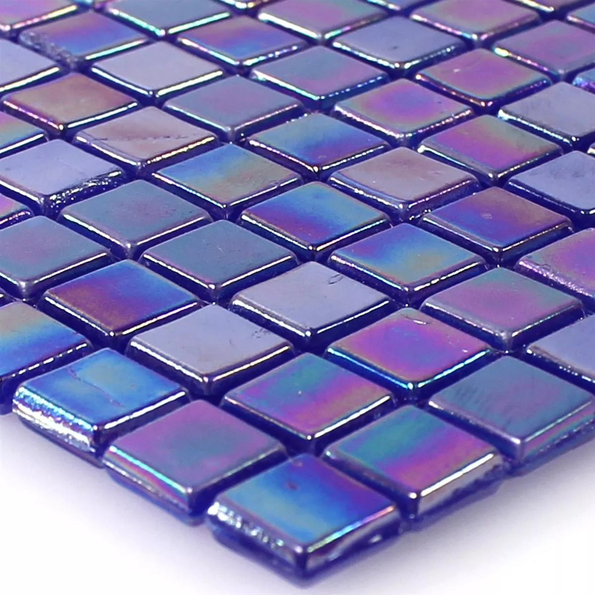 Mønster fra Glass Mosaikk Fliser Perlemor Effekt Blå Uni