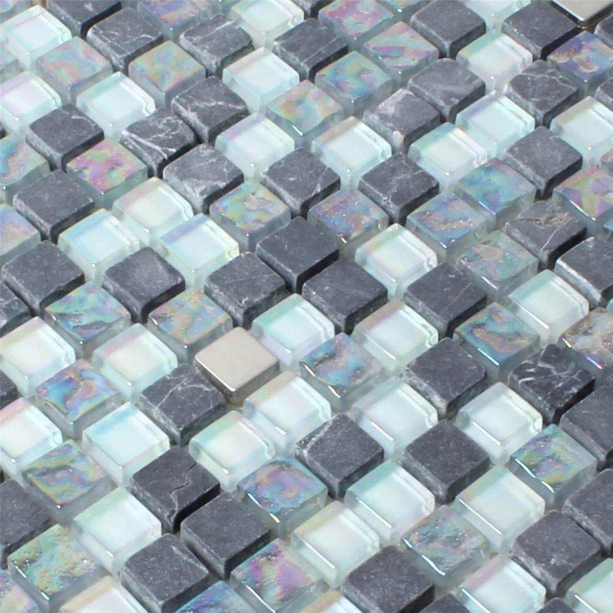 Mosaikkfliser Glass Marmor Perlemor Effekt Grå Mix