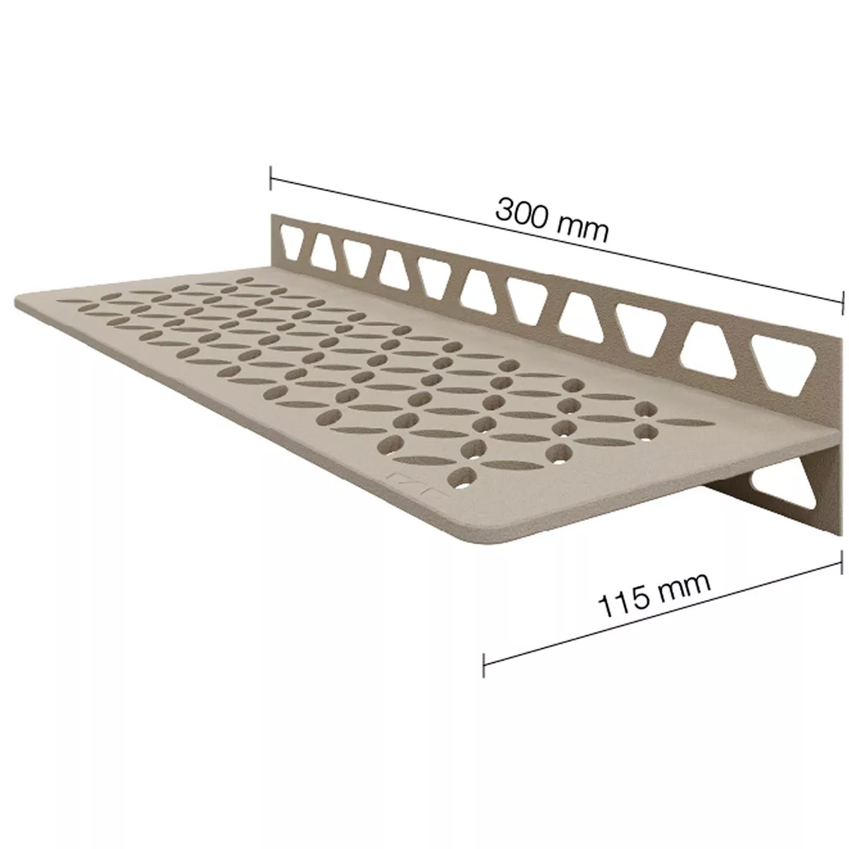 Dusjhylle vegghylle Schlüter rektangel 30x11,5cm Floral Cream