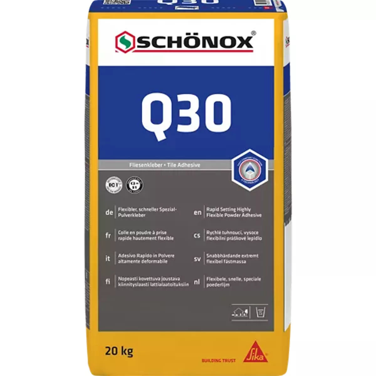 Flislim Schönox Q30 Fleksibelt spesialpulverlim 20 KG