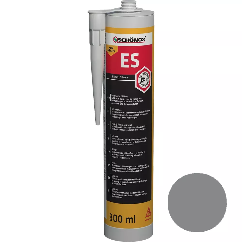 Schönox ES platinagrå silikonfugemasse (300 ml)