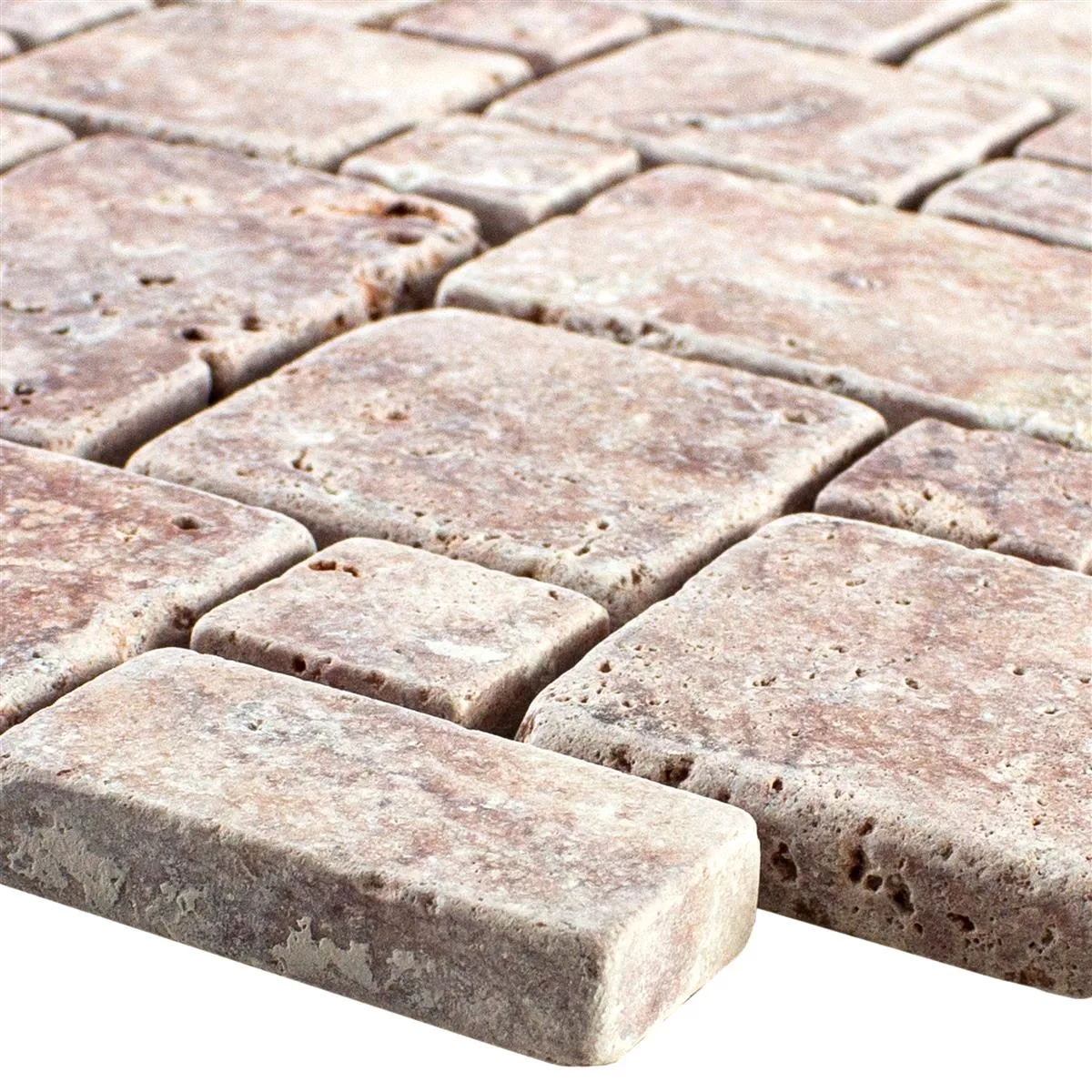 Naturstein Travertin Mosaikkfliser LaGrange Rød Naturstein Travertin Mosaikkfliser LaGrange Rød