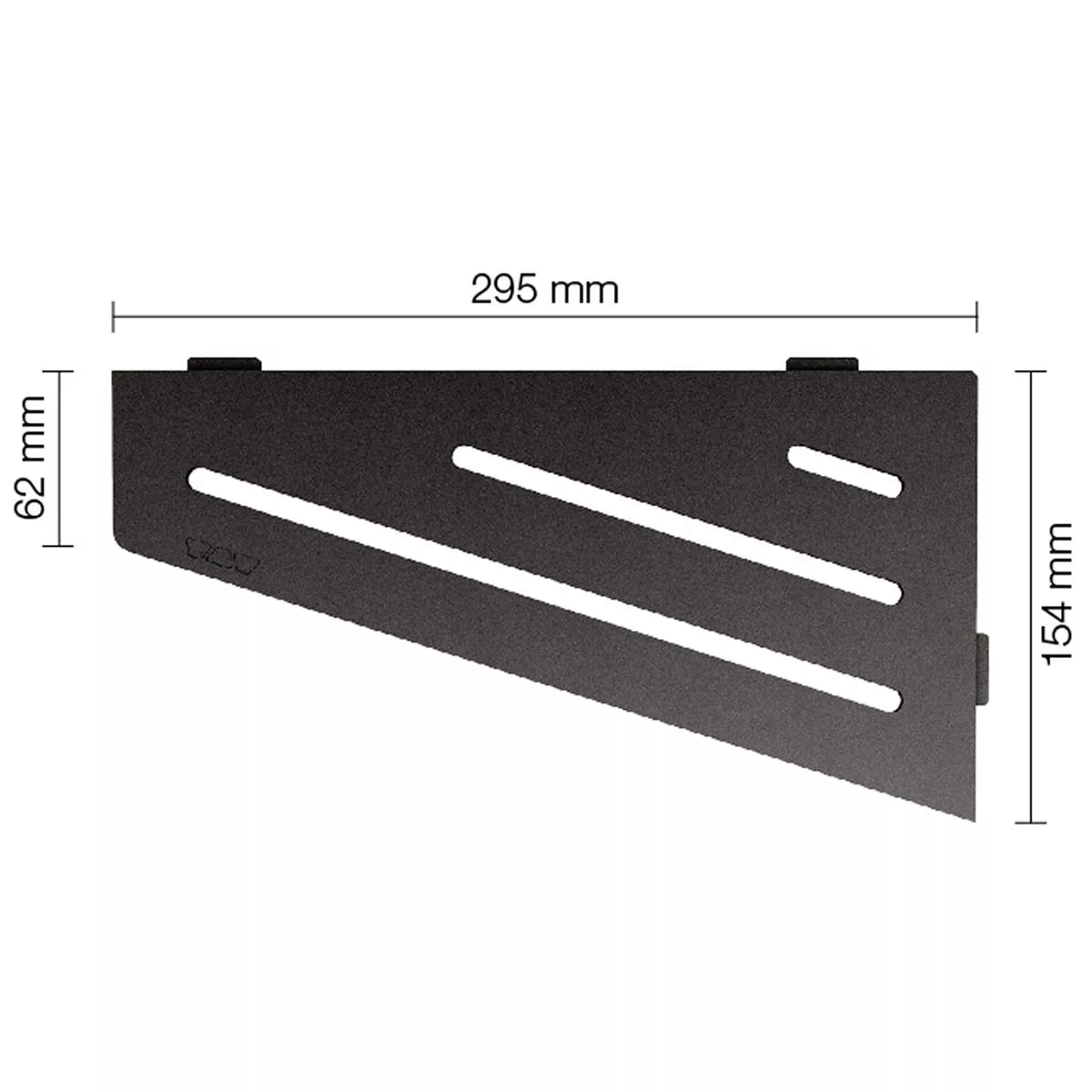 Vegghylle dusjhylle Schlüter firkantet 15,4x29,5cm bølgeantrasitt