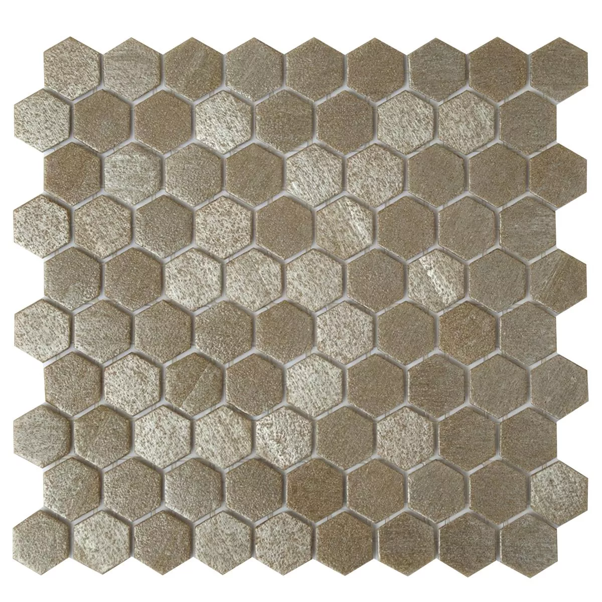 Glass Mosaikk Fliser Trend-Vi Hexagonal 2120 Lysebrun
