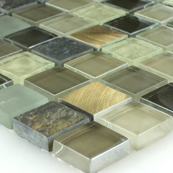 Alu-Mosaikk Glass Mosaikk Naturstein Kvartsitt Mosaikkfliser
