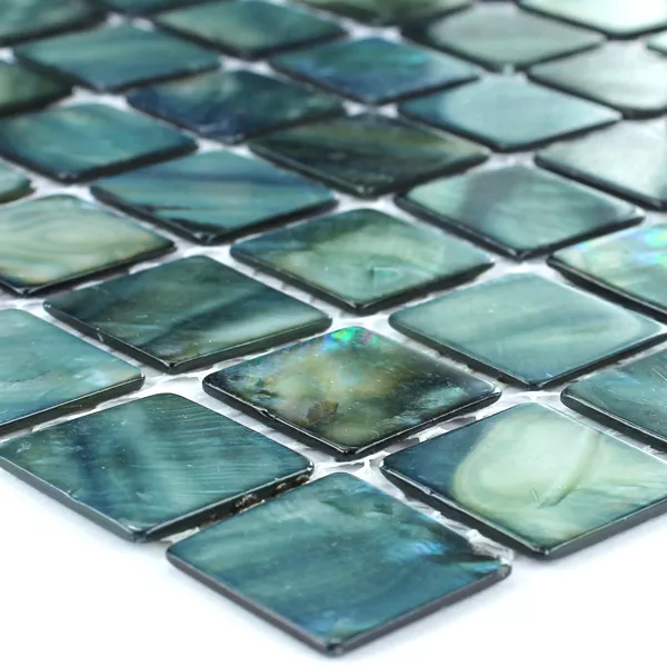 Mosaikkfliser Glass Perlemor Effekt 25x25x2mm Grønn