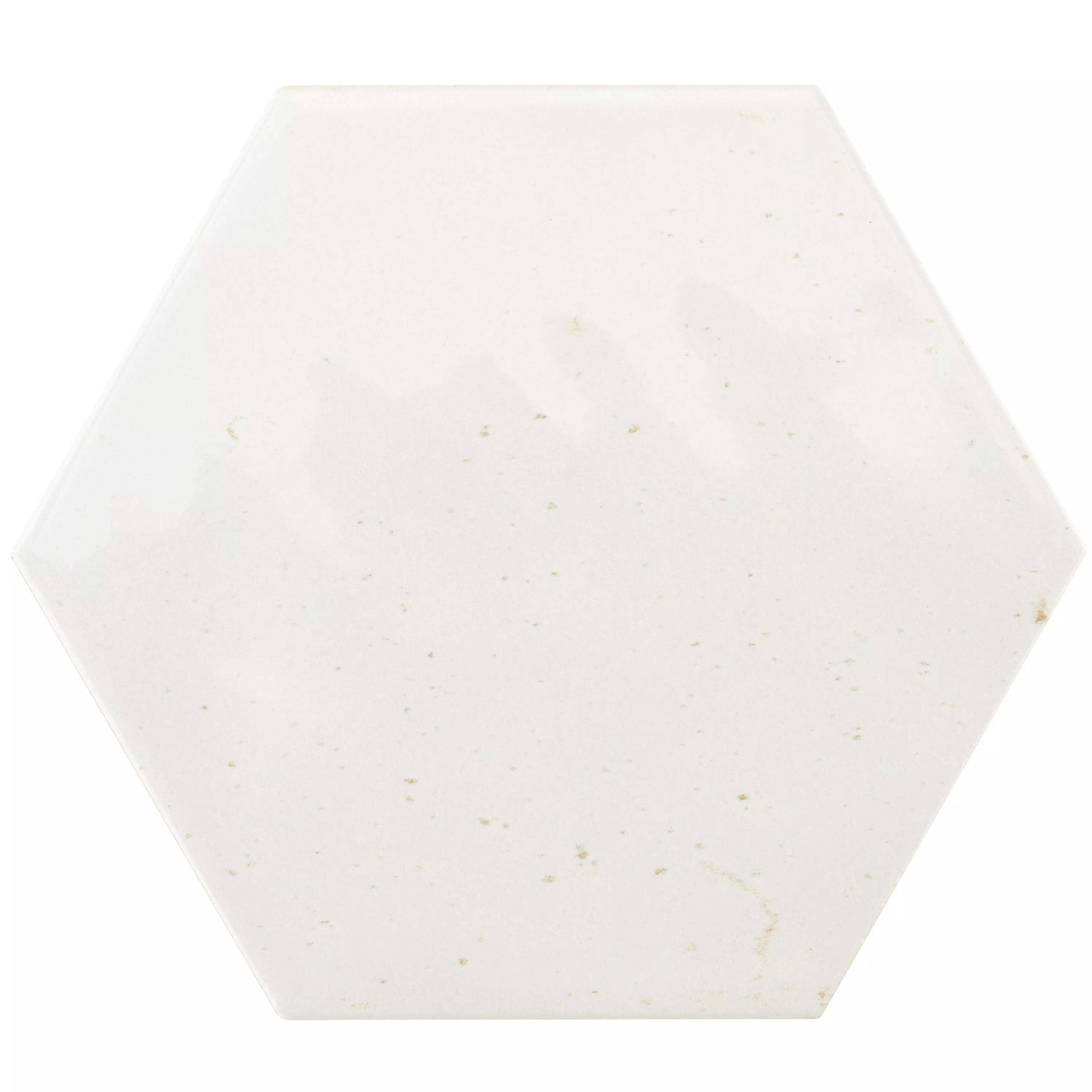 Veggfliser Arosa Glitrende Bølgete Sekskant Hvit 17,3x15cm