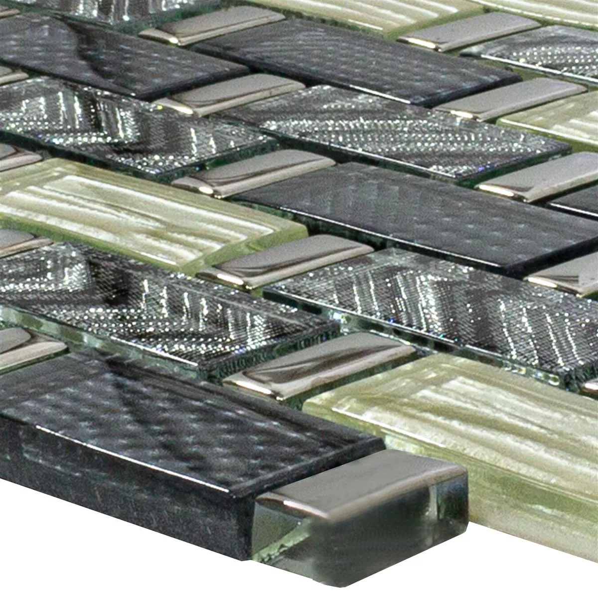 Glass Mosaikk Fliser Buenos Aires Grå Beige Mix Glass Mosaikk Fliser Buenos Aires Grå Beige Mix