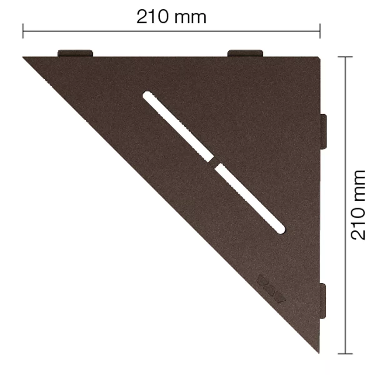 Dusjhylle vegghylle Schlüter triangel 21x21cm ren bronse