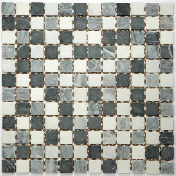 Mosaikkfliser Marmor Svart Mix 23x23x8mm