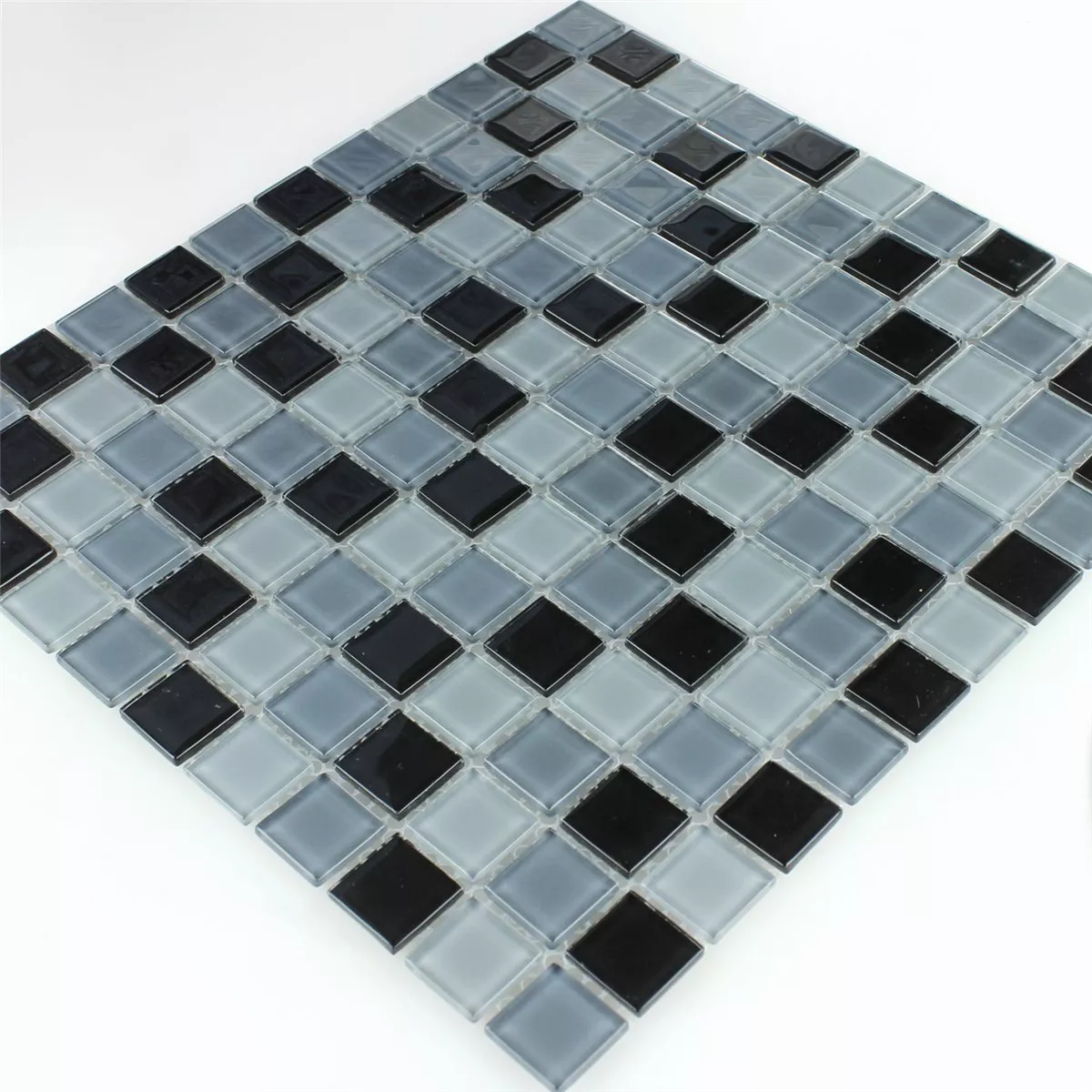 Glass Mosaikk Fliser Svart Mix 25x25x4mm