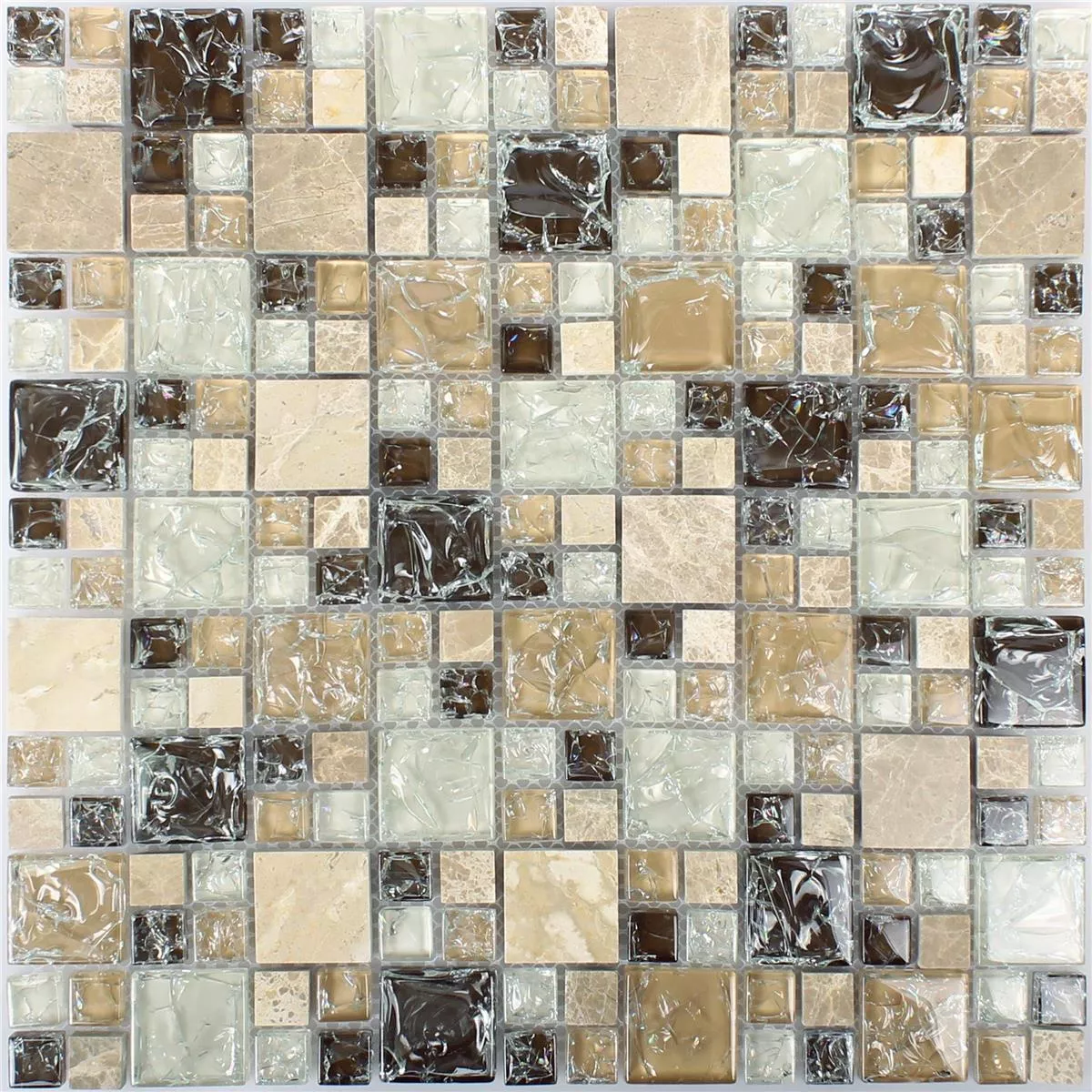 Mosaikkfliser Glass Naturstein Malawi Emperador 2 Mix