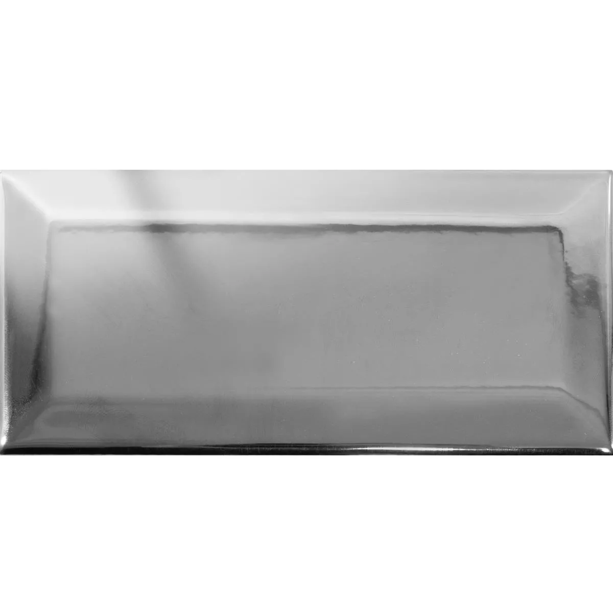 Metro Veggfliser Heliopolis Fasett Eksklusiv Sølv 7,5x15cm 
