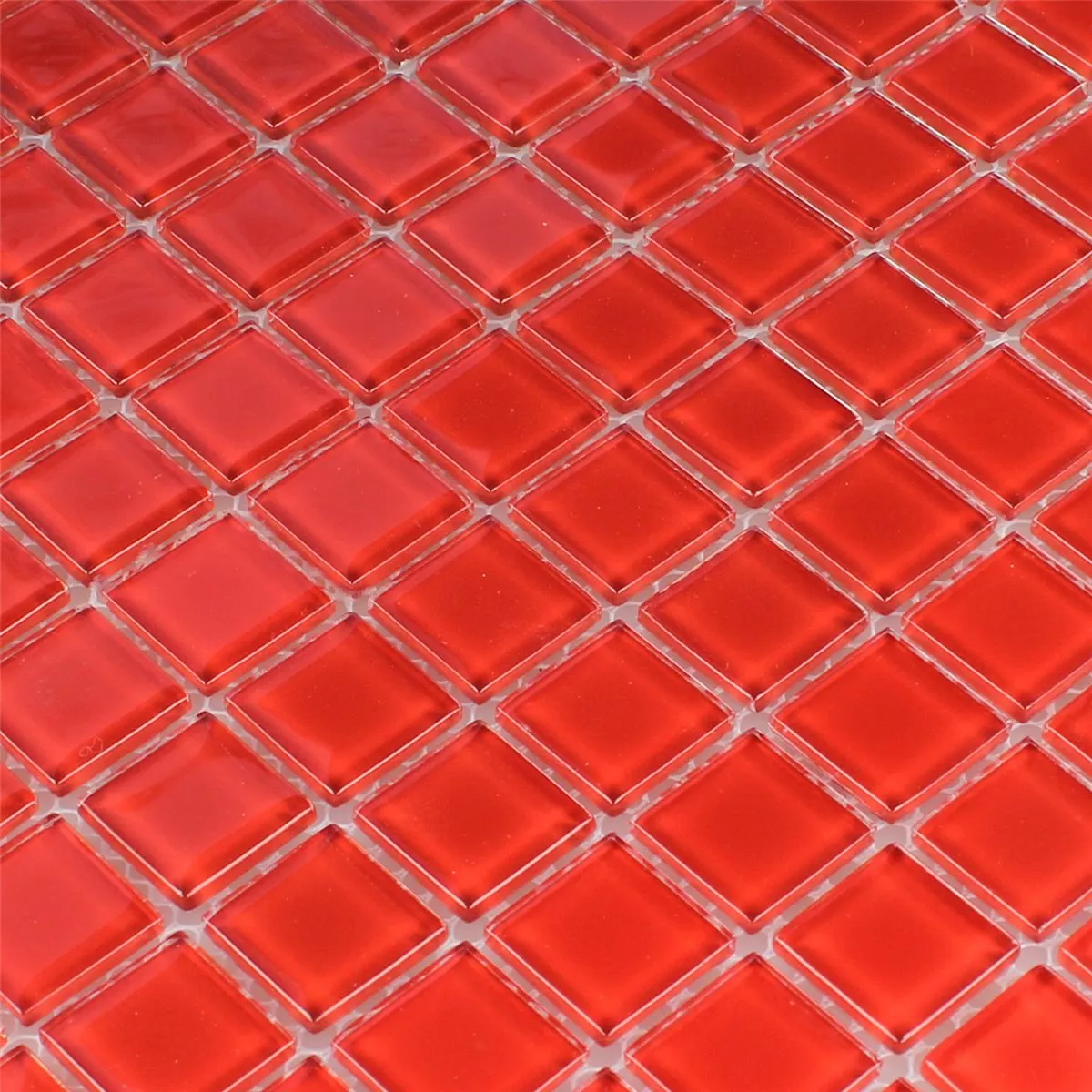 Mosaikkfliser Glass Rød Uni 25x25x4mm