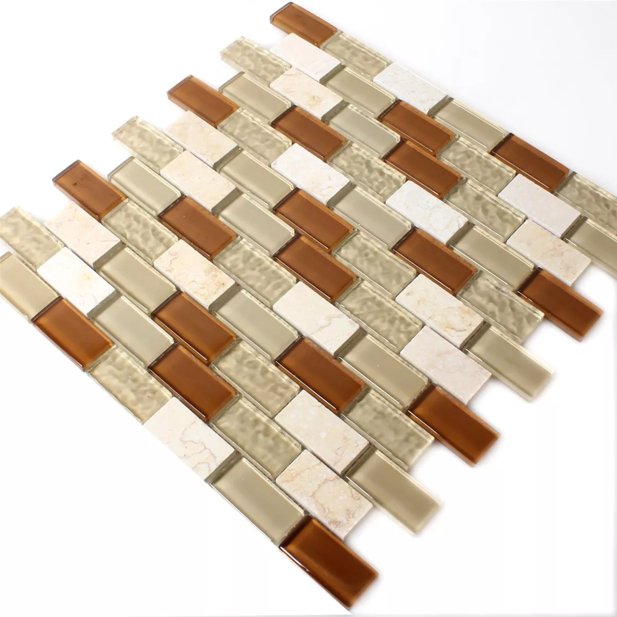 Mosaikkfliser Glass Marmor Beige Mix