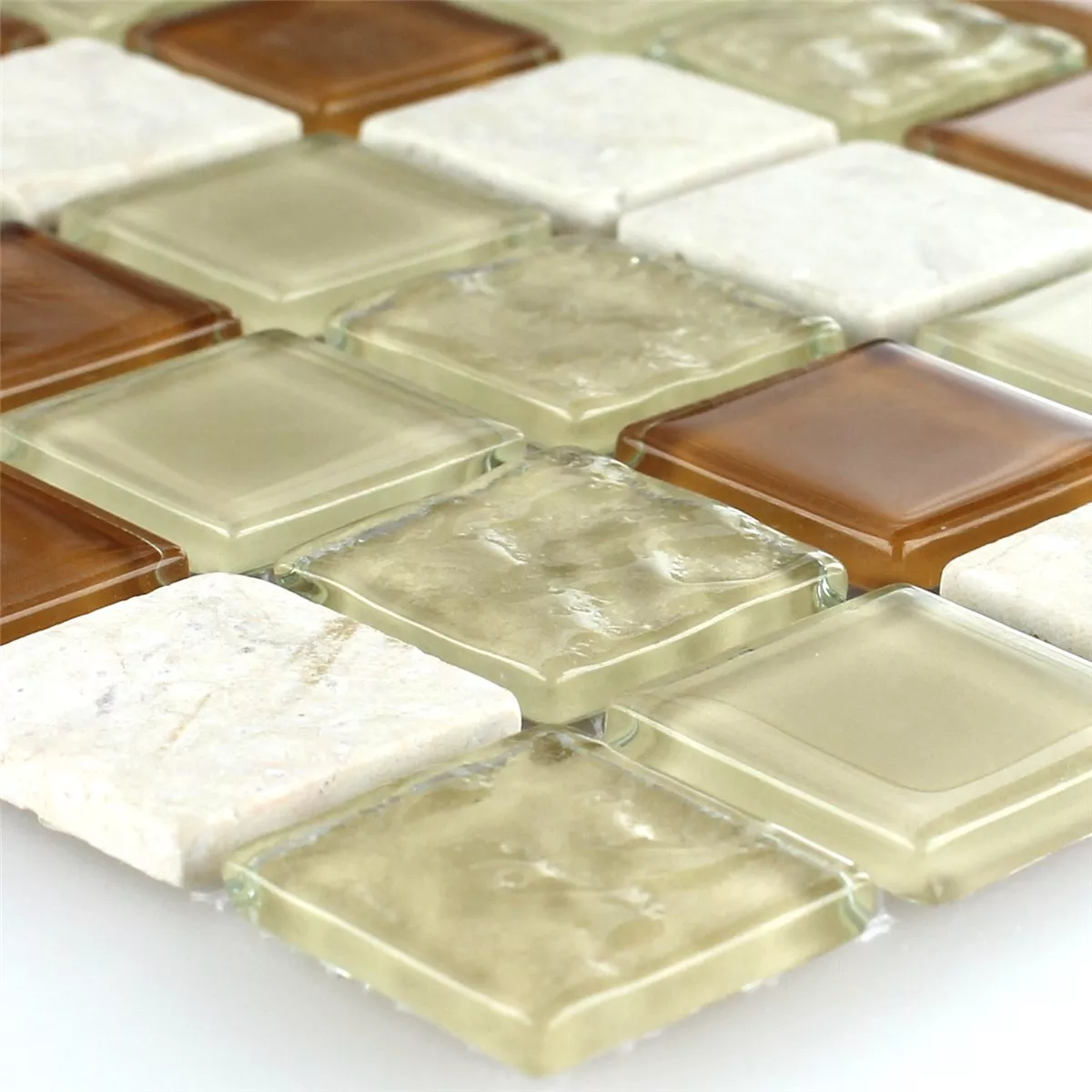 Glass Marmor Naturstein Mosaikkfliser Epsilon Beige Brun Hvit Glass Marmor Naturstein Mosaikkfliser Epsilon Beige Brun Hvit