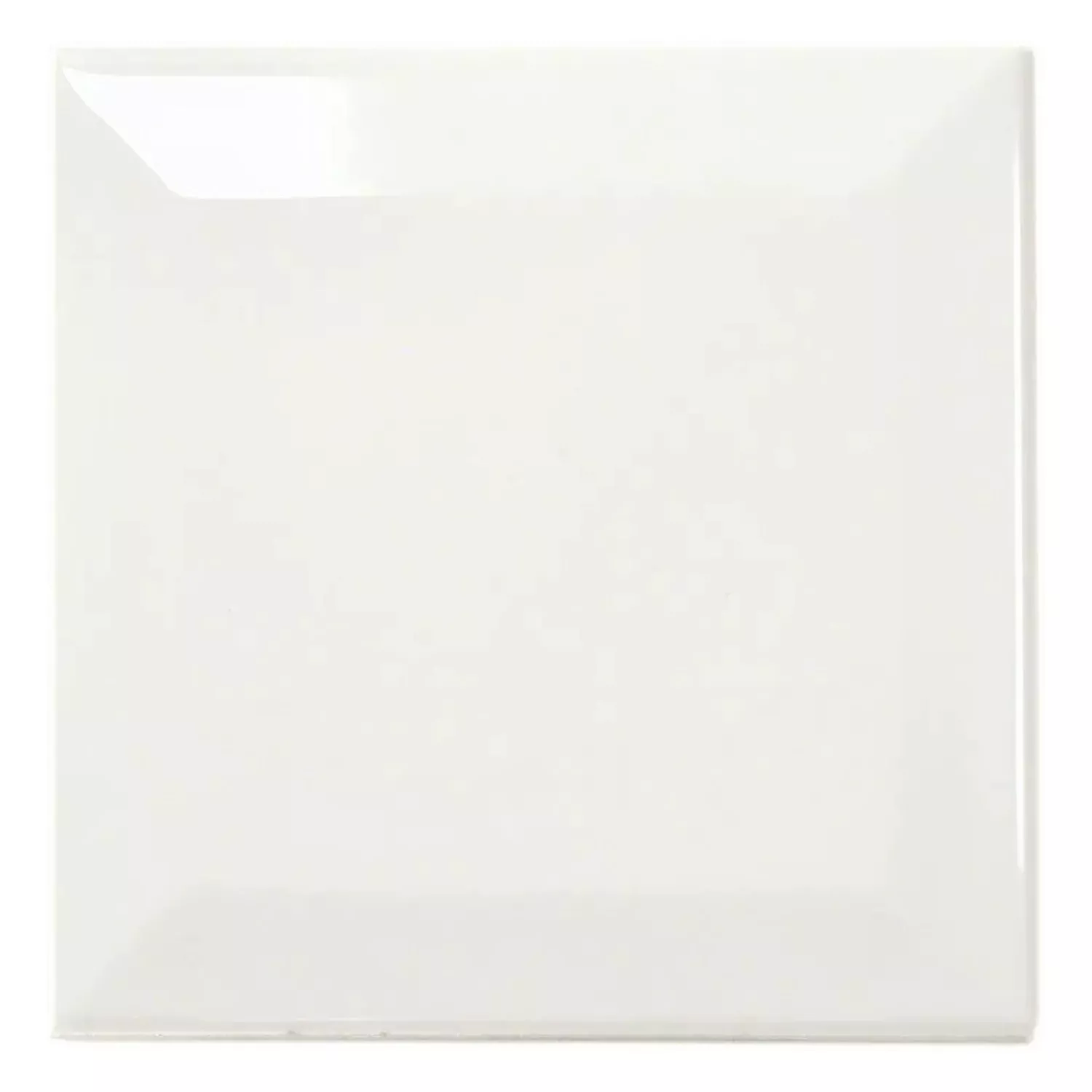 Metro flis Hvit Glitrende 10x10 cm Fasett Catarina Blanco