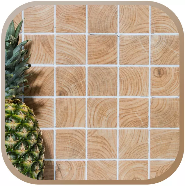 Mosaikk i trelook - naturlig design
