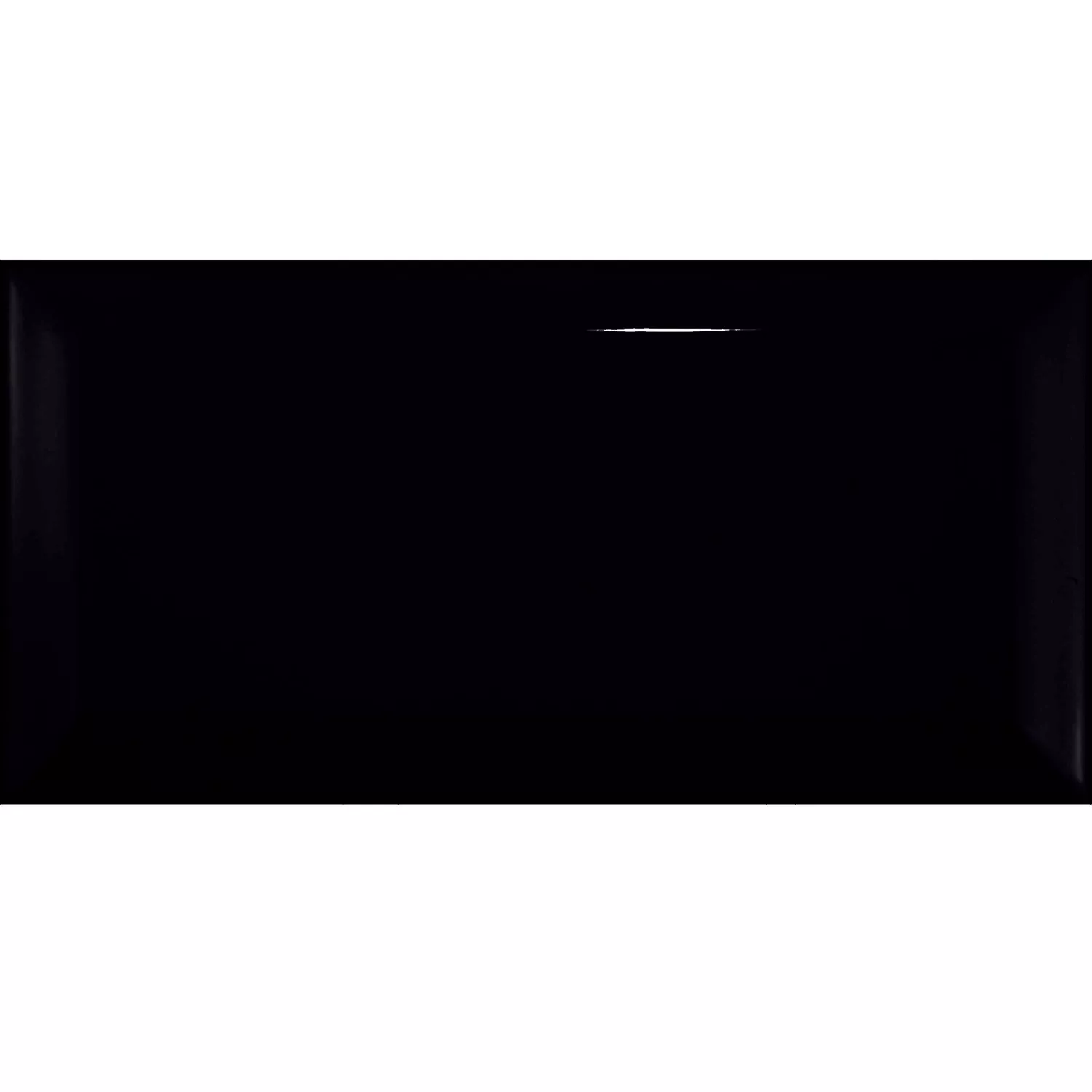 Metro flis Svart Glitrende 7,5x15 cm Fasett Pitcox Negro