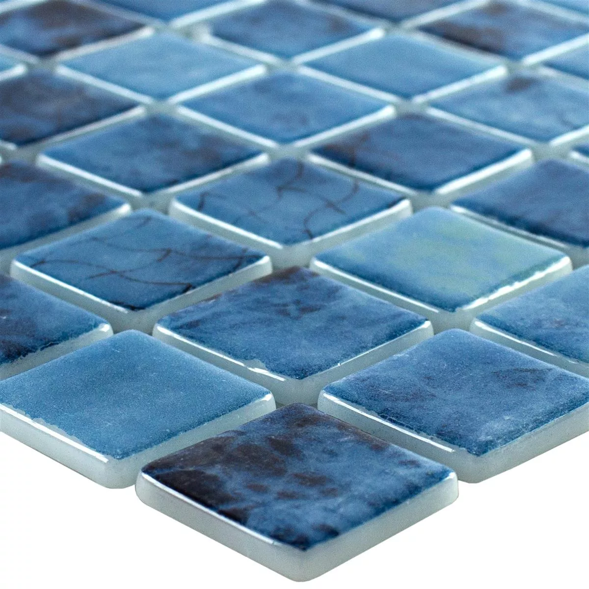 Svømmebassengmosaikk I Glass Baltic Blå 25x25mm