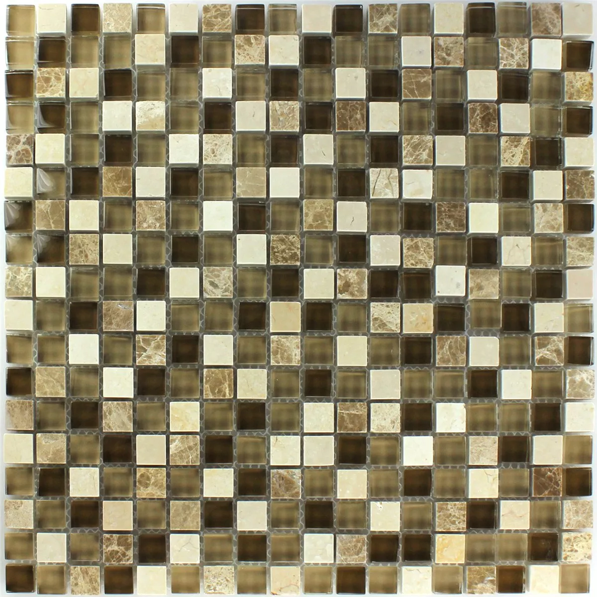 Mønster fra Mosaikkfliser Glass Marmor Brun Beige 