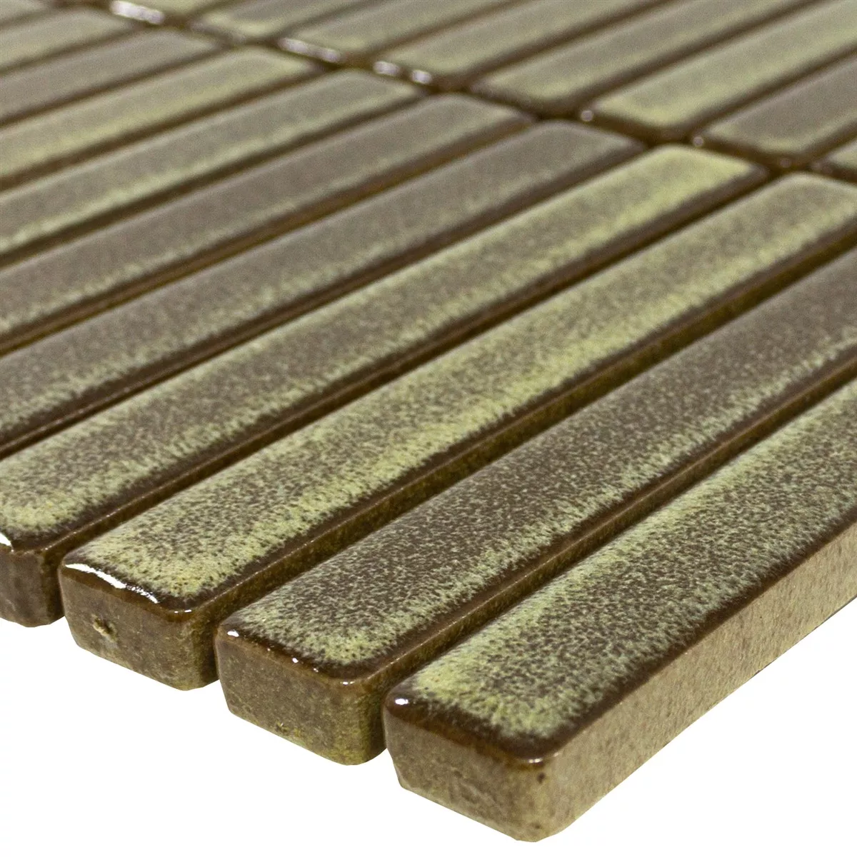 Mosaikkfliser Wallachia Lysebrun Glitrende 12x92x8 mm