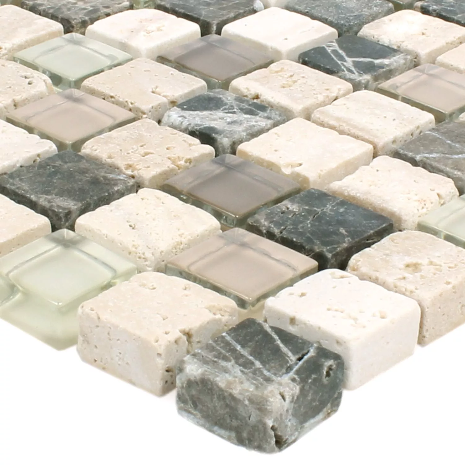 Mosaikkfliser Milos Glass Naturstein Mix Brun Beige Torget