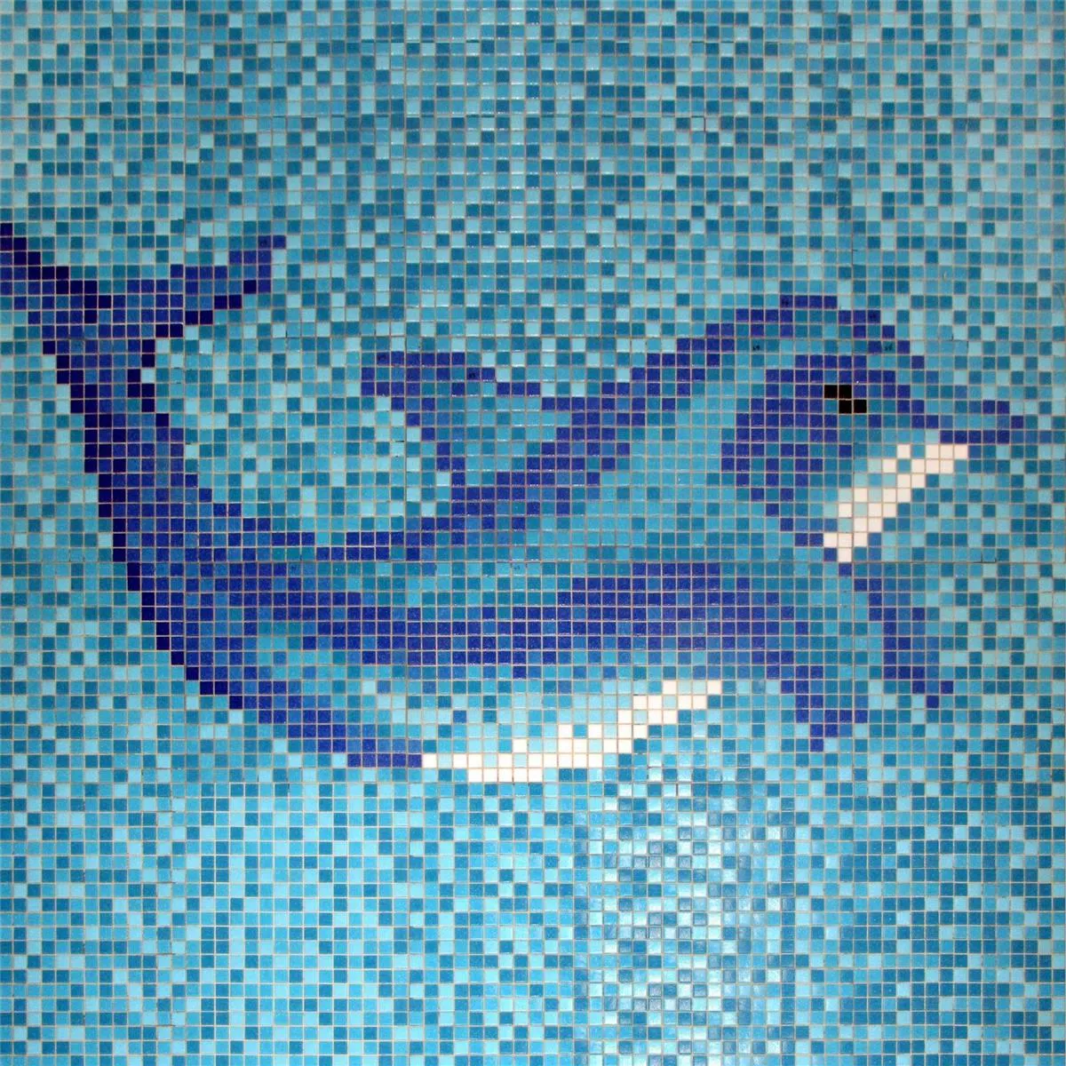 Svømmebasseng Mosaikk Delphin Papir Limt