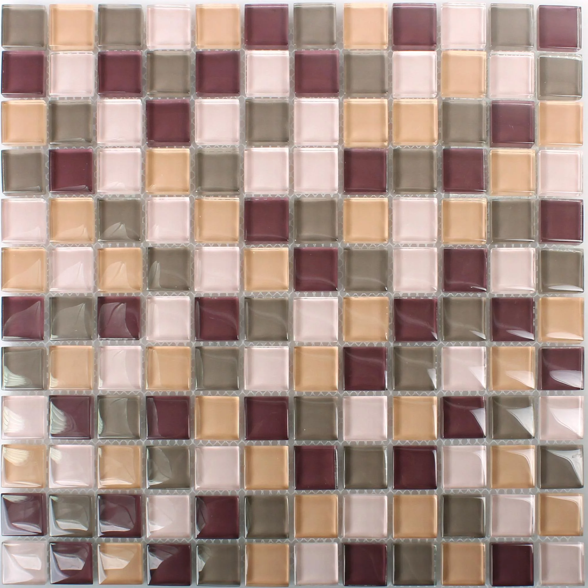 Glass Mosaikk Fliser Benjamin Fiolett Beige