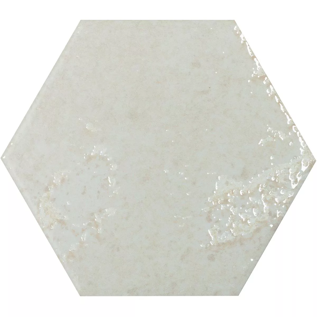 Veggfliser Lara Glitrende Bølgete 13x15cm Sekskant Hvit Veggfliser Lara Glitrende Bølgete 13x15cm Sekskant Hvit