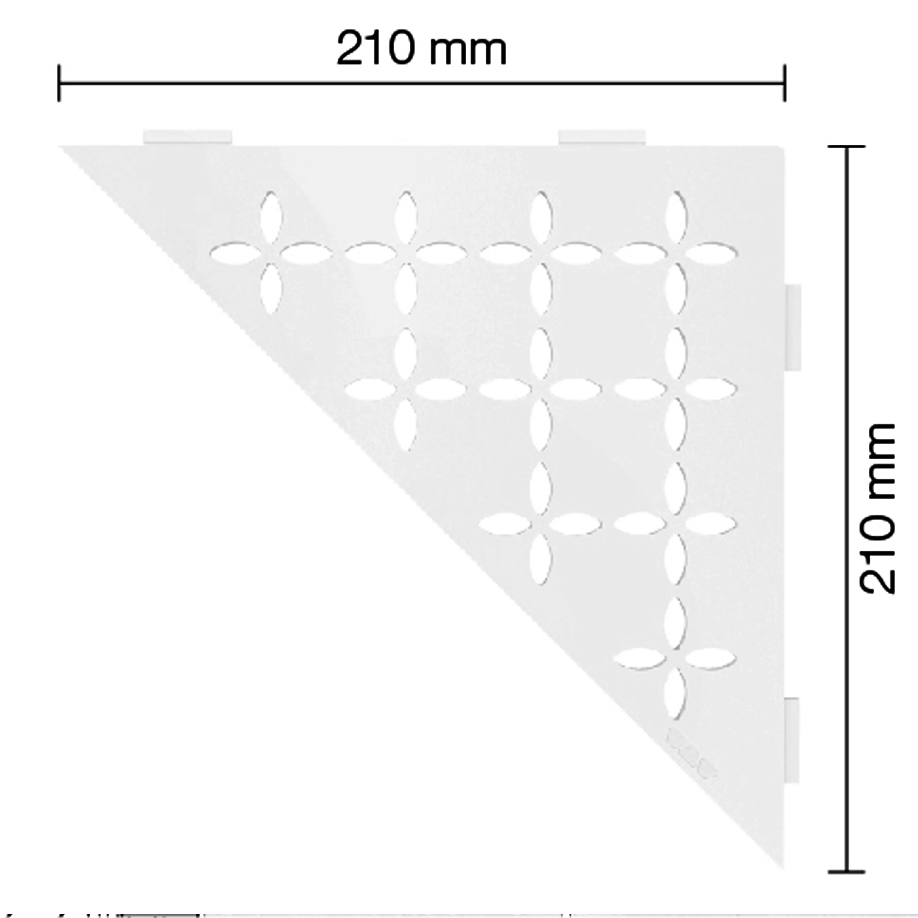 Vegghylle dusjhylle Schlüter triangel 21x21cm blomsterhvit