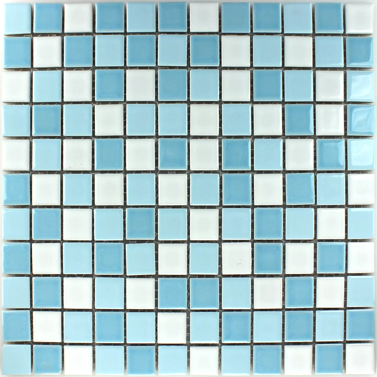 Keramikk Mosaikkfliser Bodaway Blå Hvit 25x25x5mm