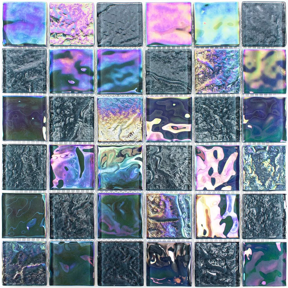 Glass Mosaikk Fliser Perlemor Effekt Darwin Svart