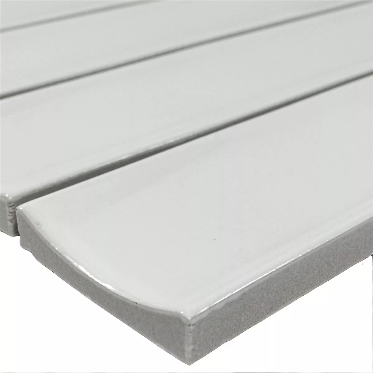 Mosaikkfliser Basilius Hvit Glitrende 48x195x10 mm