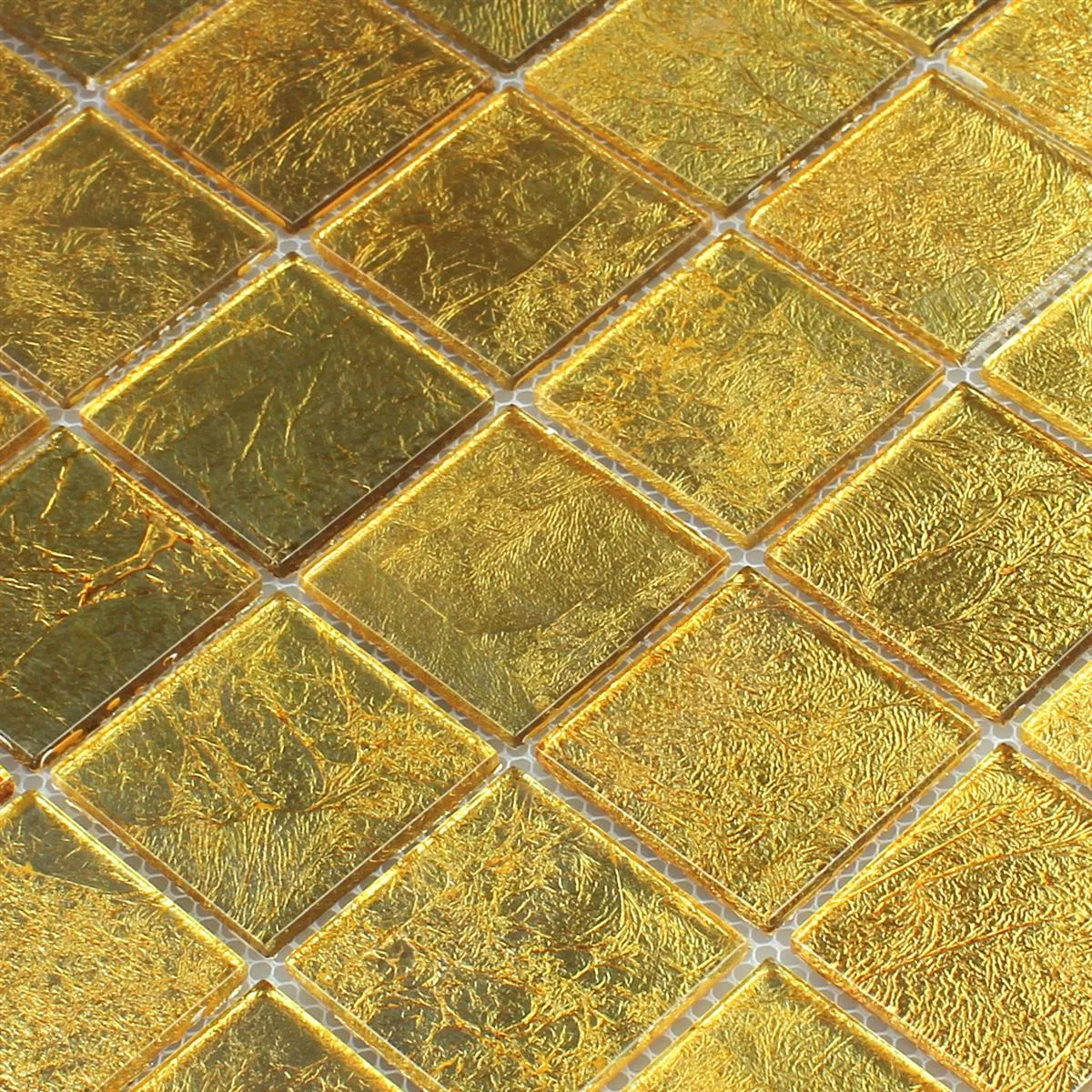 Mosaikkfliser Glass Effekt Gull 48x48x4mm