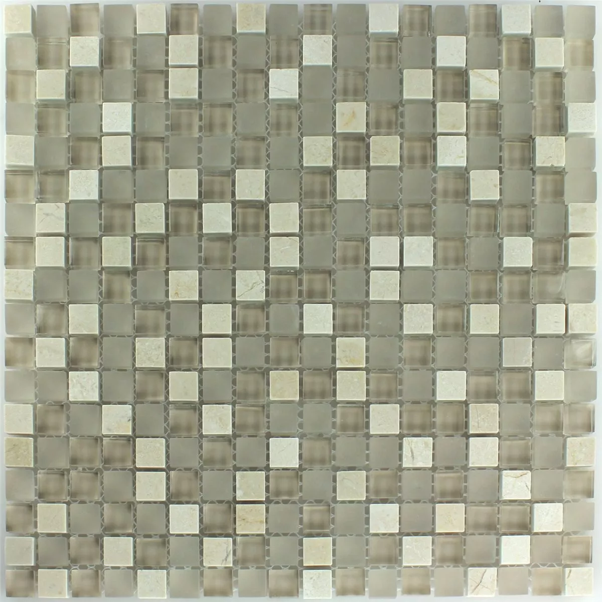 Mosaikkfliser Glass Marmor Barbuda Krem 15x15x8mm