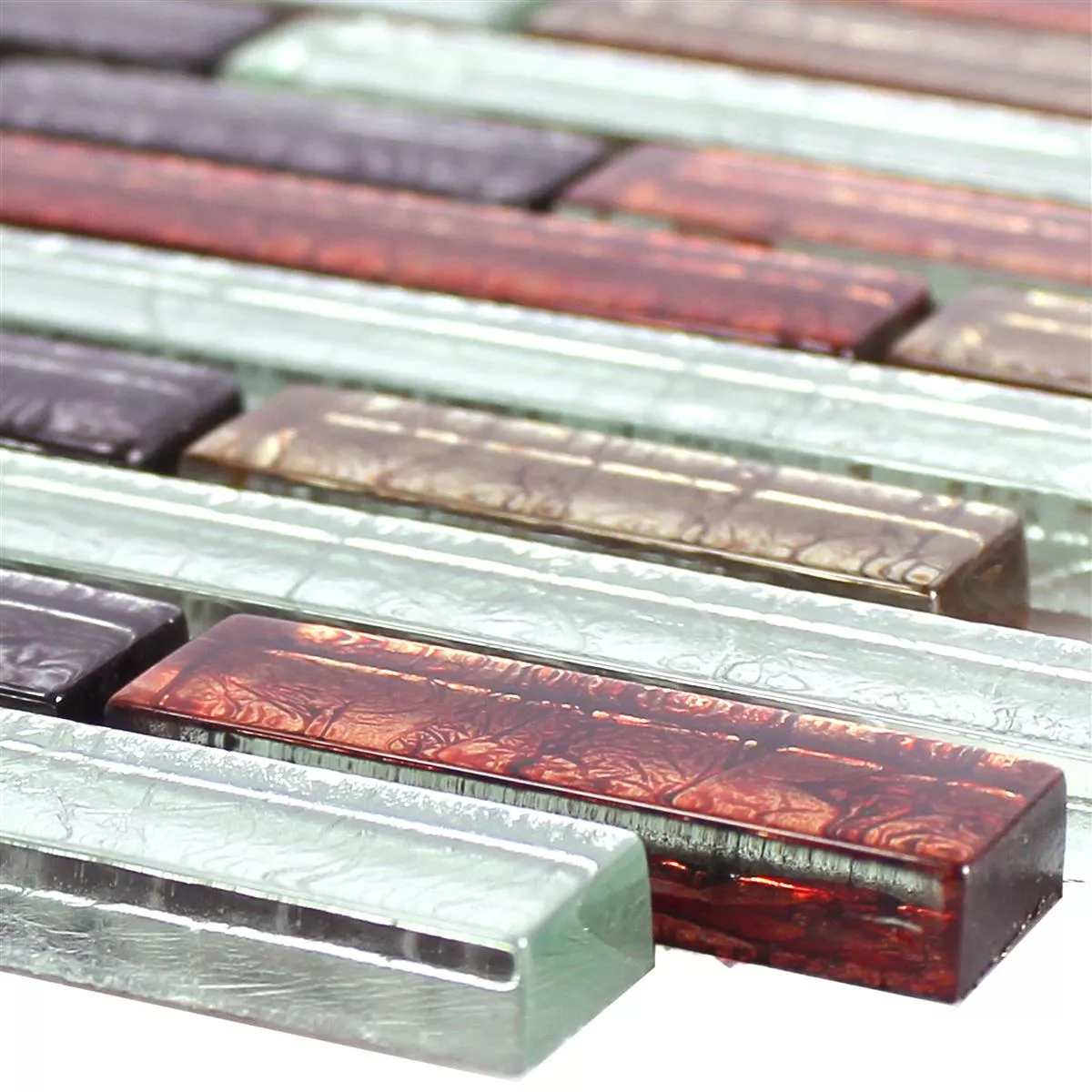 Glass Mosaikk Fliser Curlew Rød Brun Sølv Sammensatt Glass Mosaikk Fliser Curlew Rød Brun Sølv Sammensatt