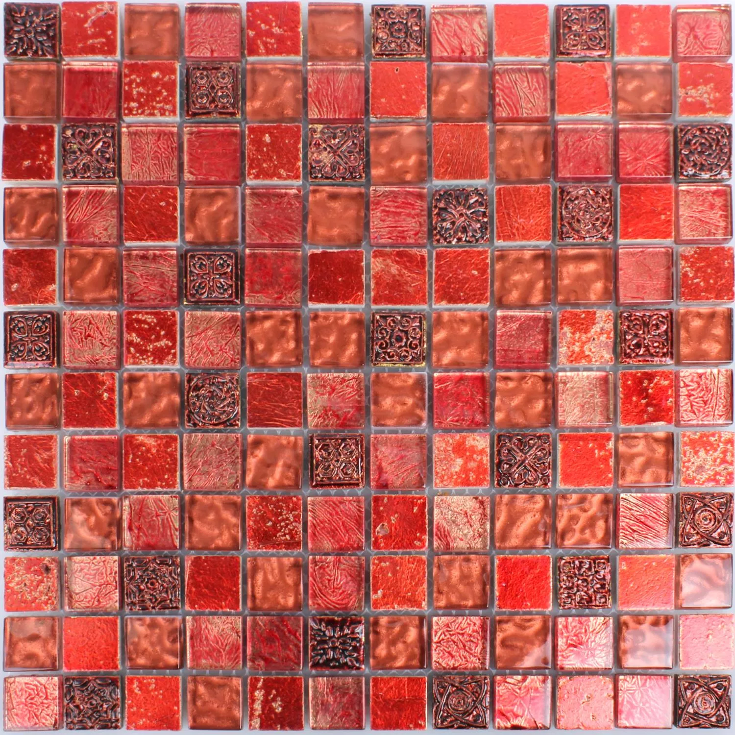 Mønster fra Mosaikkfliser Glass Naturstein Maya Red