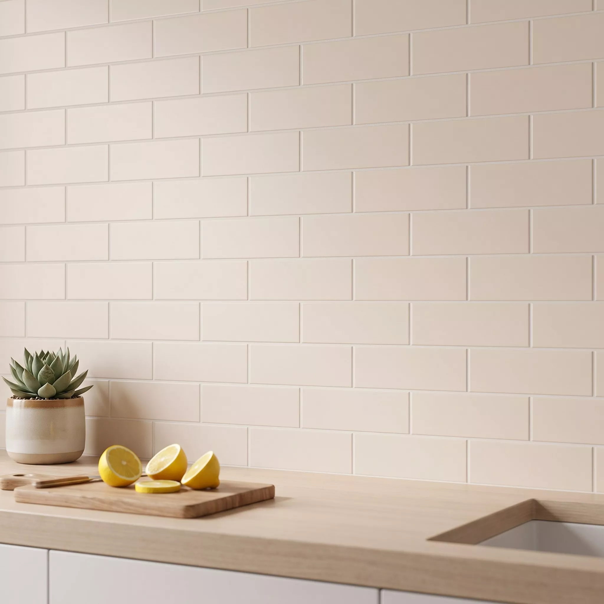 Metro flis Beige Frostet 7,5x30 cm Uten Fasett Swissland Marfil