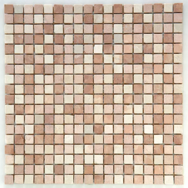 Mosaikkfliser Marmor Rosso Mix 15x15x8mm