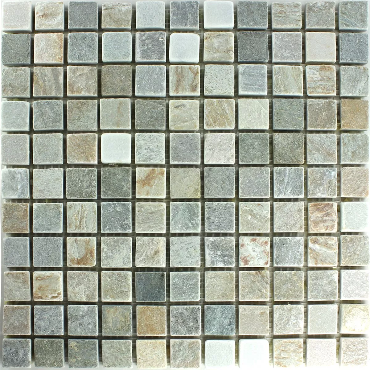 Naturstein Kvartsitt Mosaikkfliser Beige Grå 22x22mm