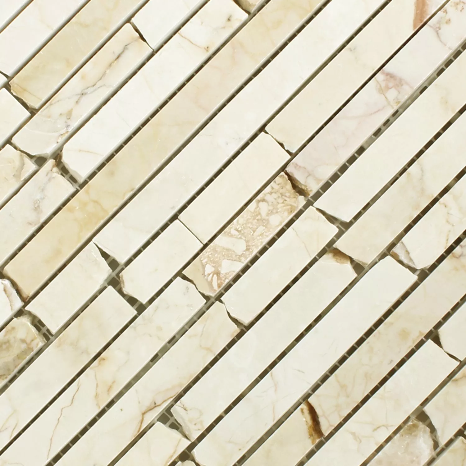 Marmor Brick Mosaikkfliser Golden Cream Polert