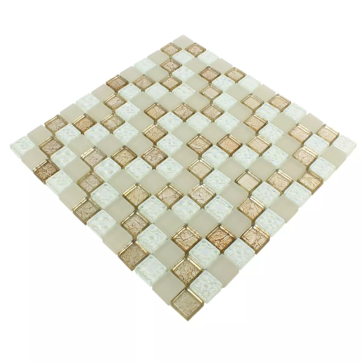 Glass Mosaikk Fliser Nikolski Beige Gull