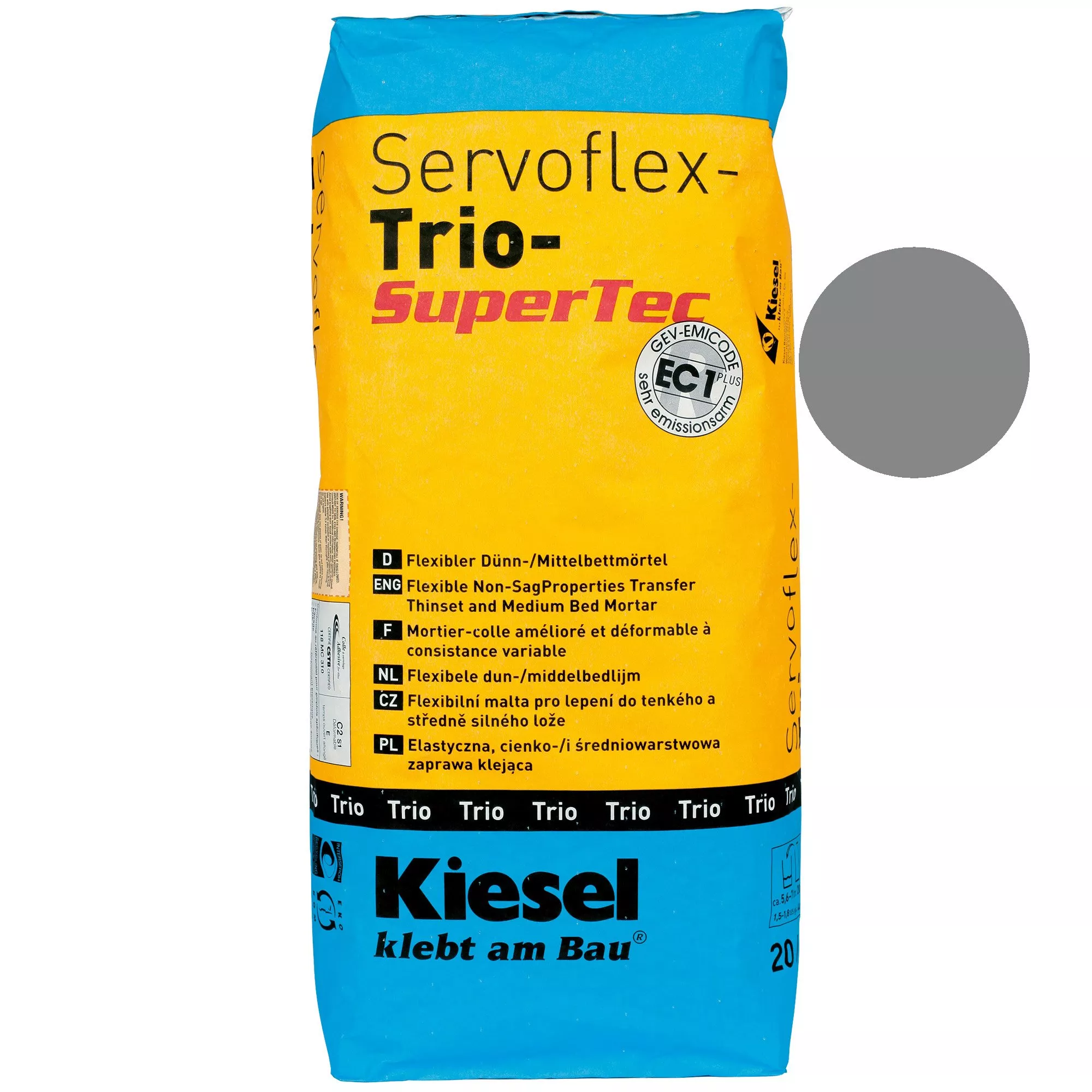 Kiesel Flislim Servoflex Tynn og Medium Bed Mørtel Grå 20Kg Kiesel Flislim Servoflex Tynn og Medium Bed Mørtel Grå 20Kg