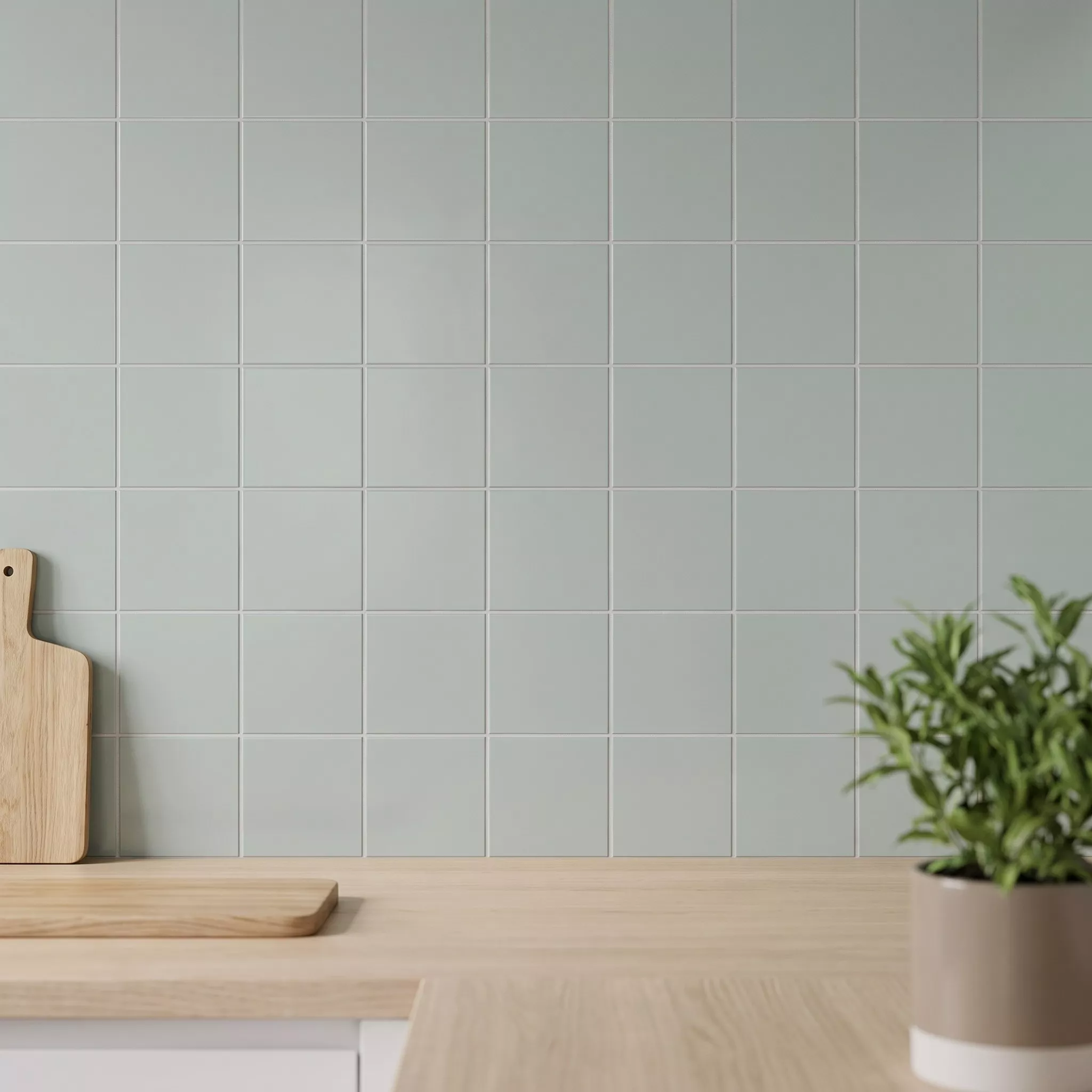 Metro flis Grønn Frostet 15x15 cm Uten Fasett Miona Alga
