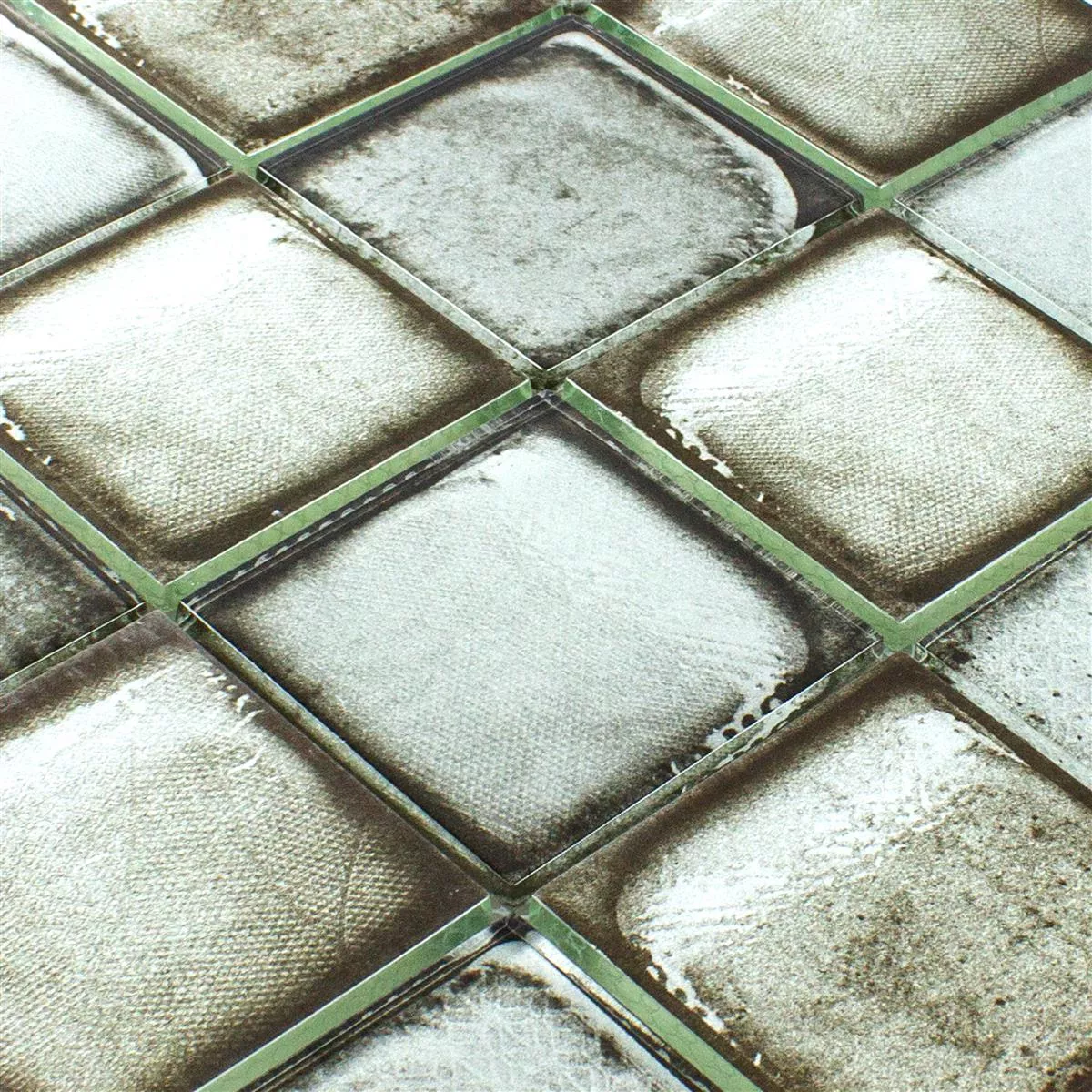 Glass Mosaikk Fliser Sement Utseende Granada Grå