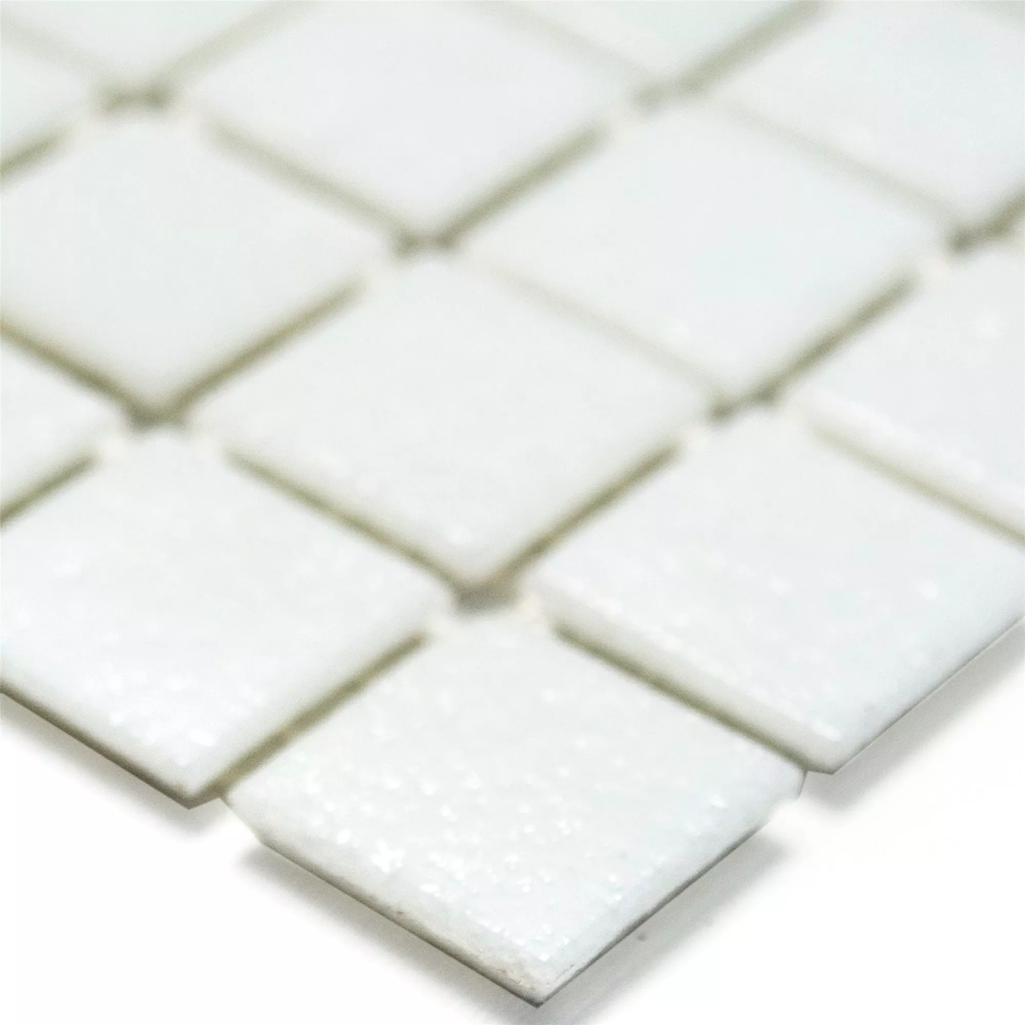 Mønster fra Glass Mosaikk Fliser Hvit Uni