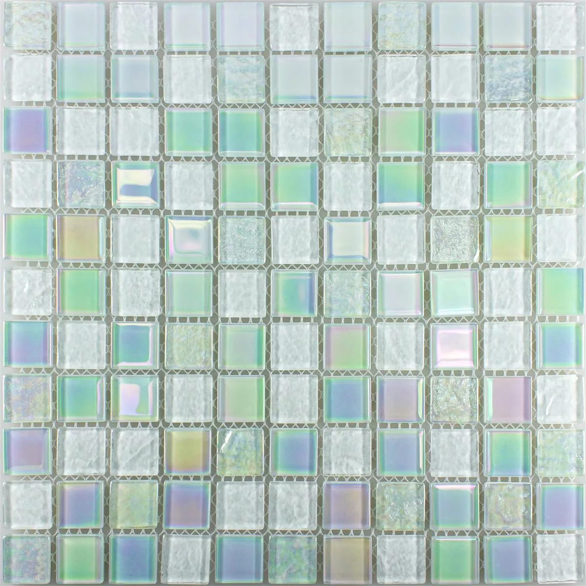 Glass Mosaikk Fliser Perlemor Effekt Manor Hvit